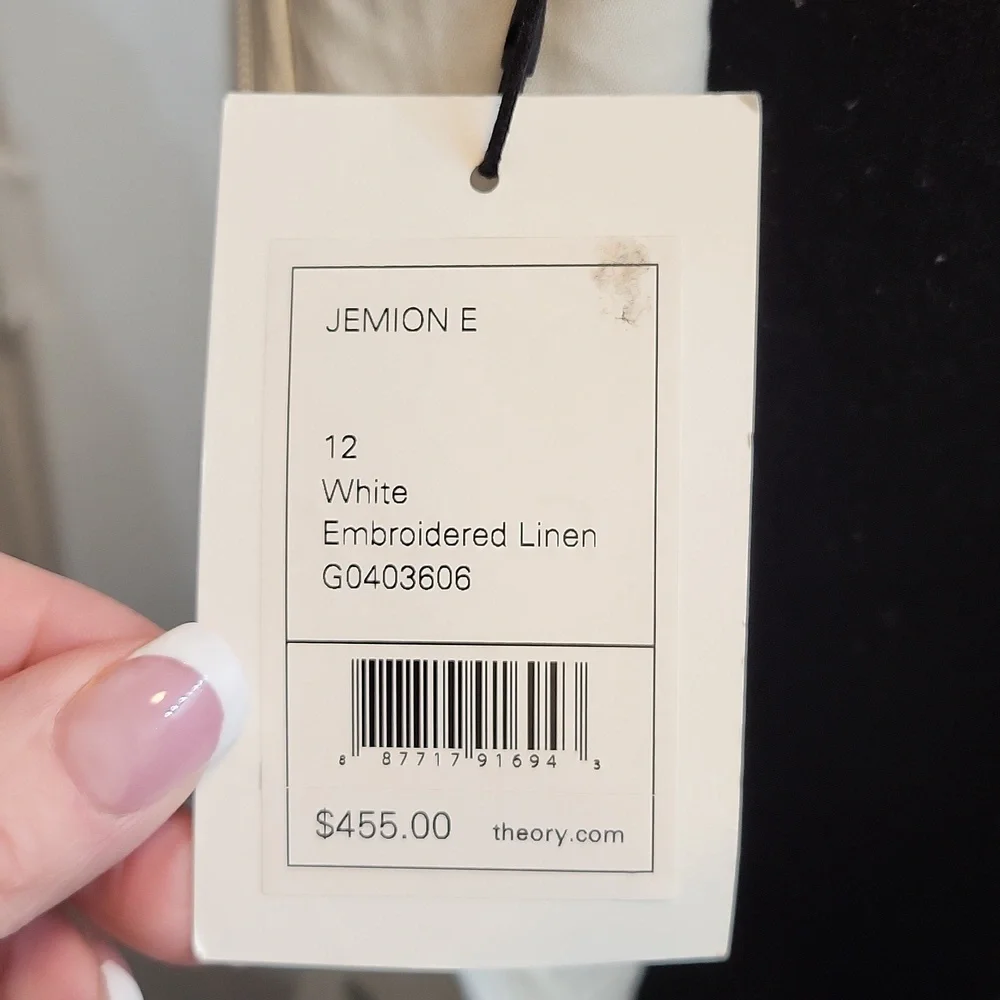 New Theory Jemion E White Embroidered Lace Dress NWT Size 12 - Picture 15 of 15